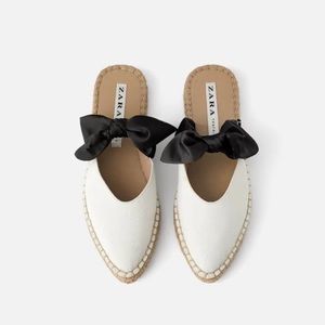 Zara white espadrilles with bow
